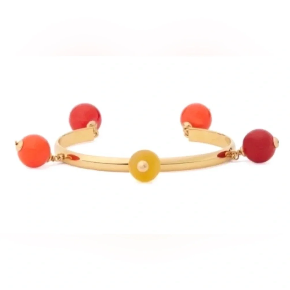 kate spade second nature gold tone bracelet orange red yellow Dangling charms - Picture 4 of 6